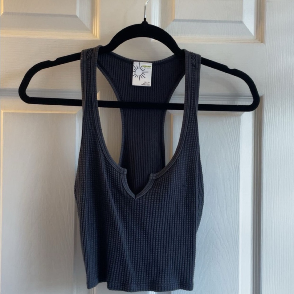 Black Ribbed Tank Top